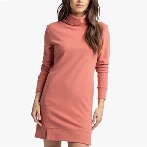 Southern Tide Coral Long Sleeve Fleece Sweatshirt Dress EUC